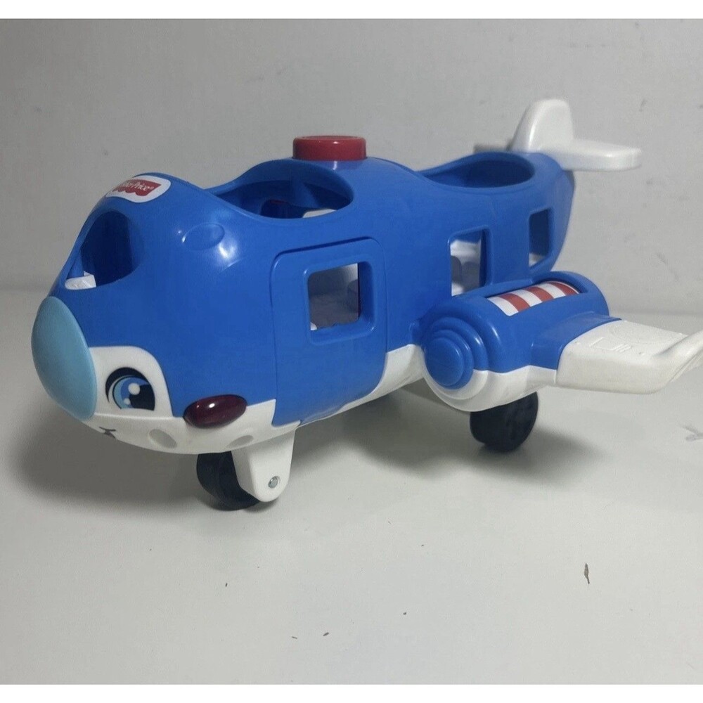 Fisher Price Little People Jet Plane Blue Talking Musical Lights ￼Sounds Tested